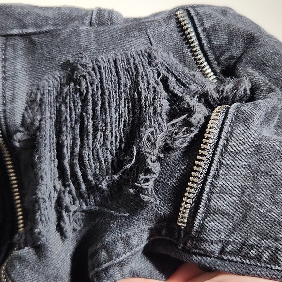 Pacsun Jeans Mens Size 32 Denim Distressed Distroyed Holes Ripped Black Skinny - Picture 7 of 16
